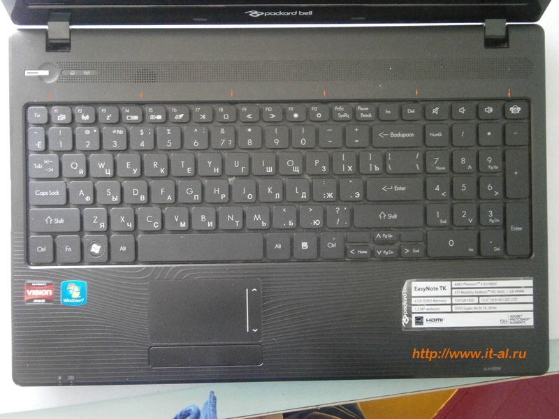 Снятие клавиатуры ноутбука. Защелки